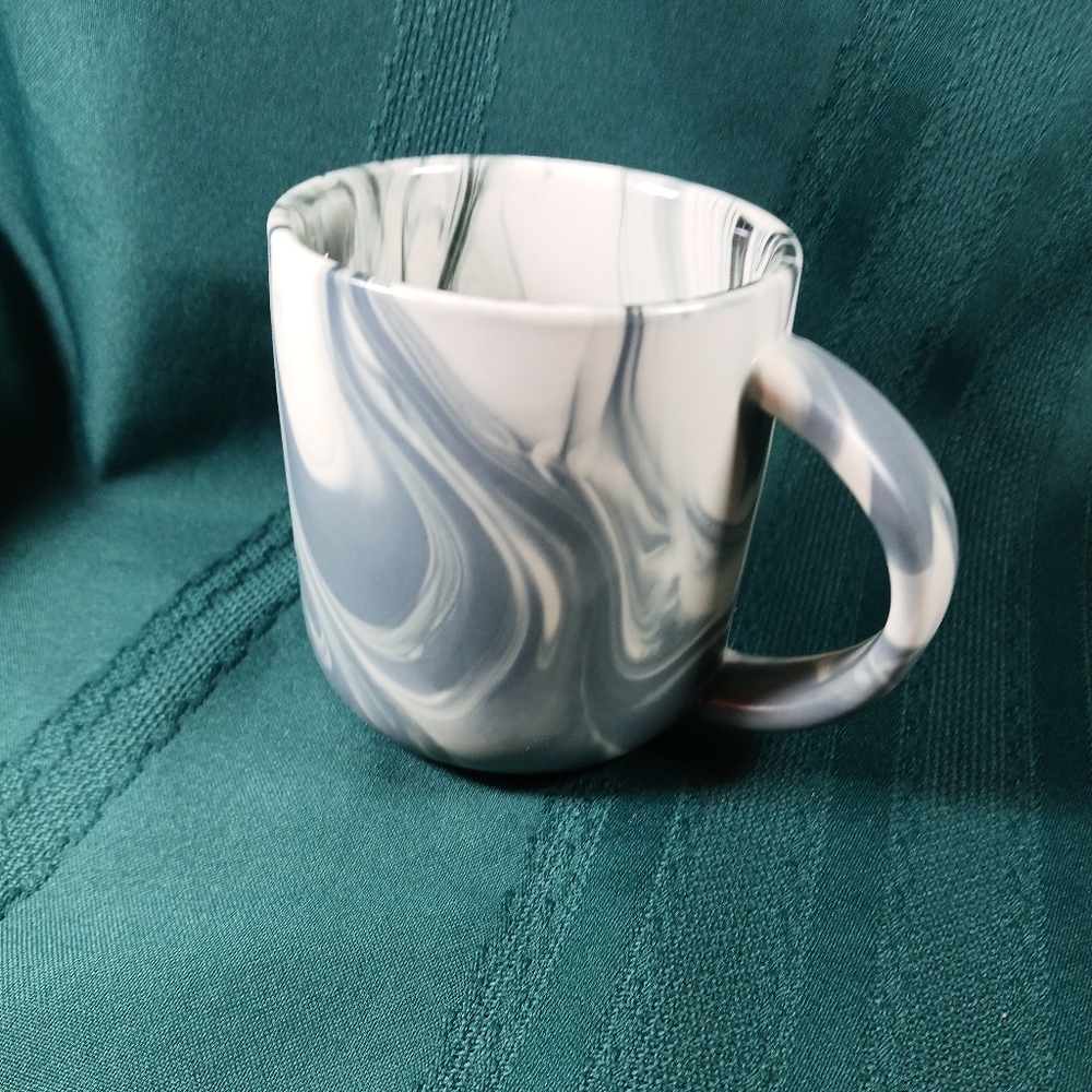 World Market gray swirl coffee tea mug
